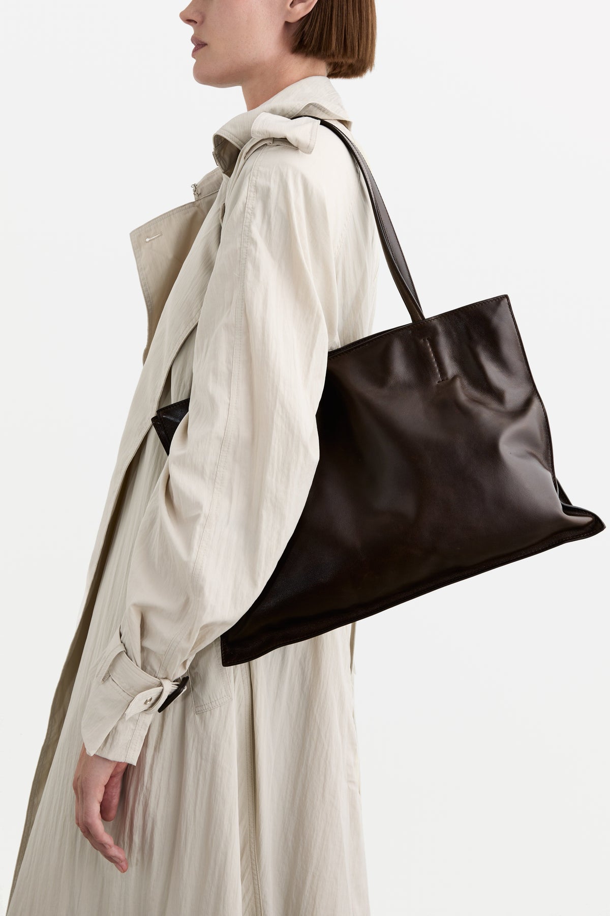 Yumi Sling Umber, worn by a model