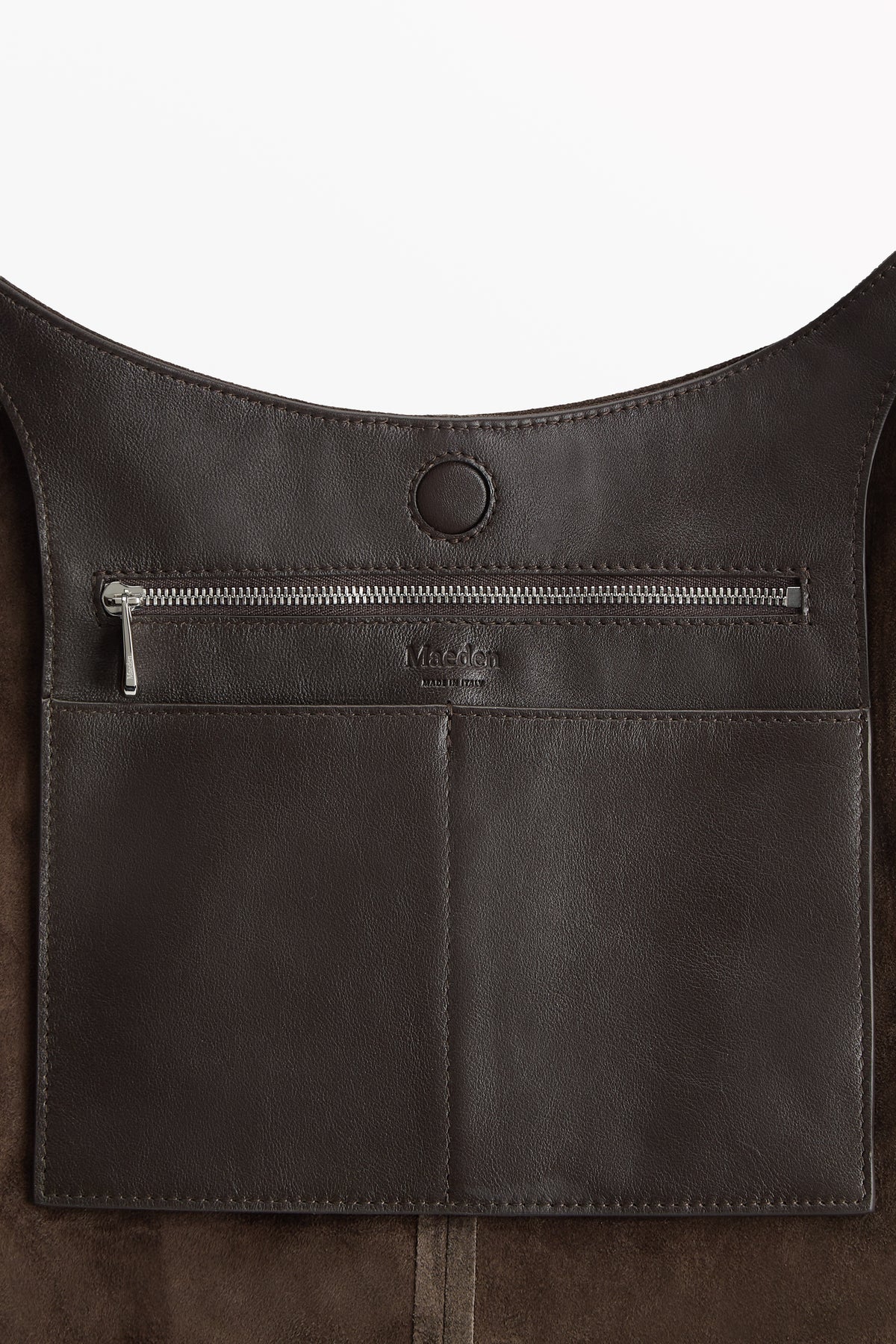 Market Tote Suede Cacao, material detail