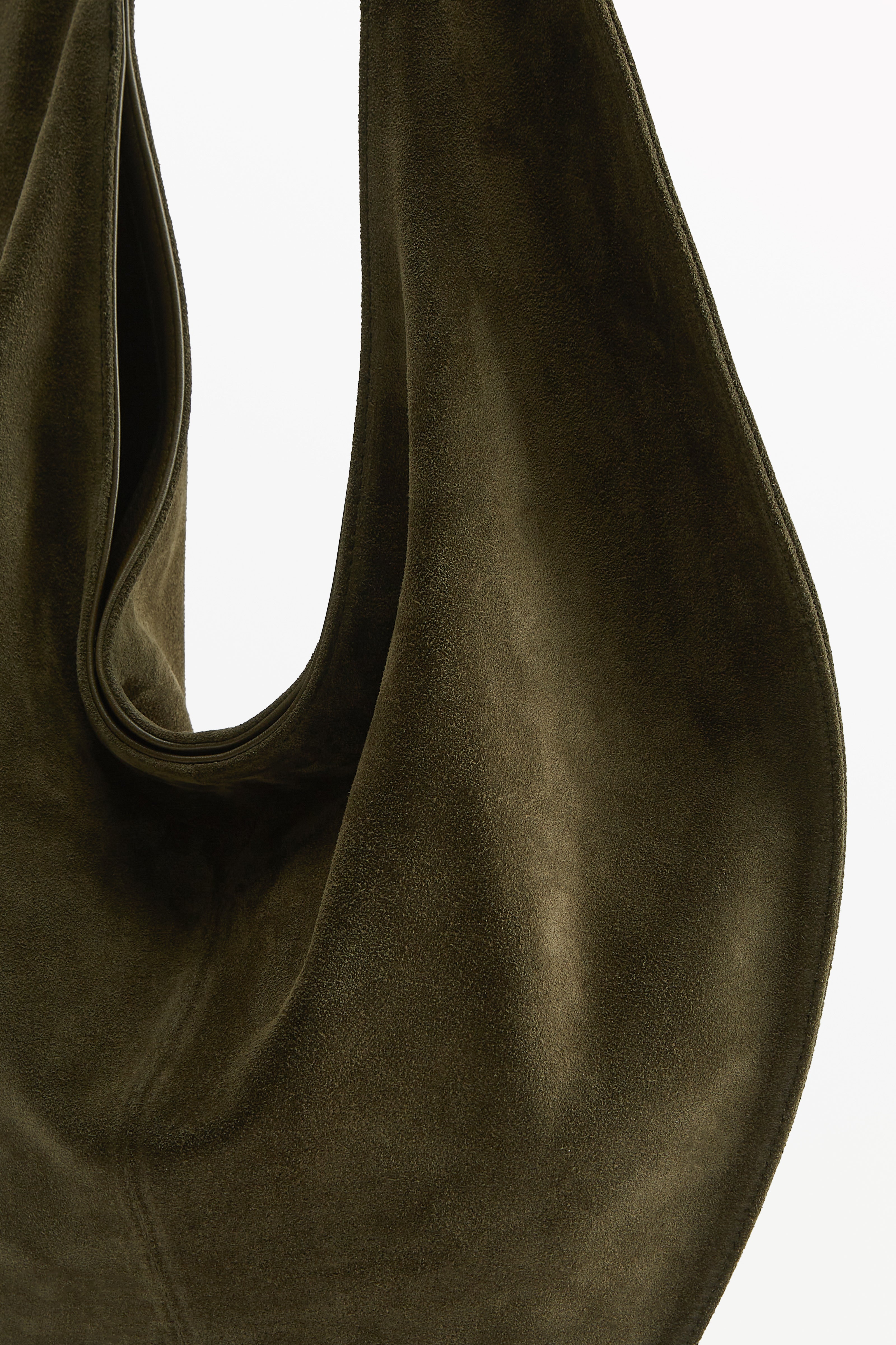 Market Tote Suede Kelp, material detail
