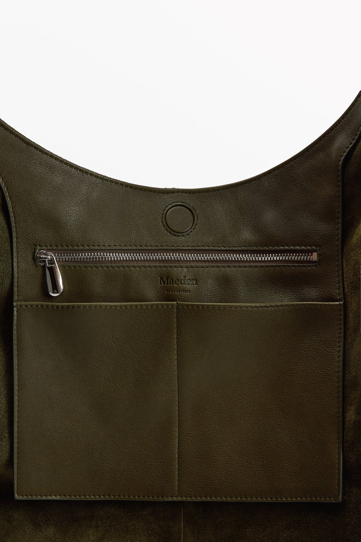 Market Tote Suede Kelp, interior view