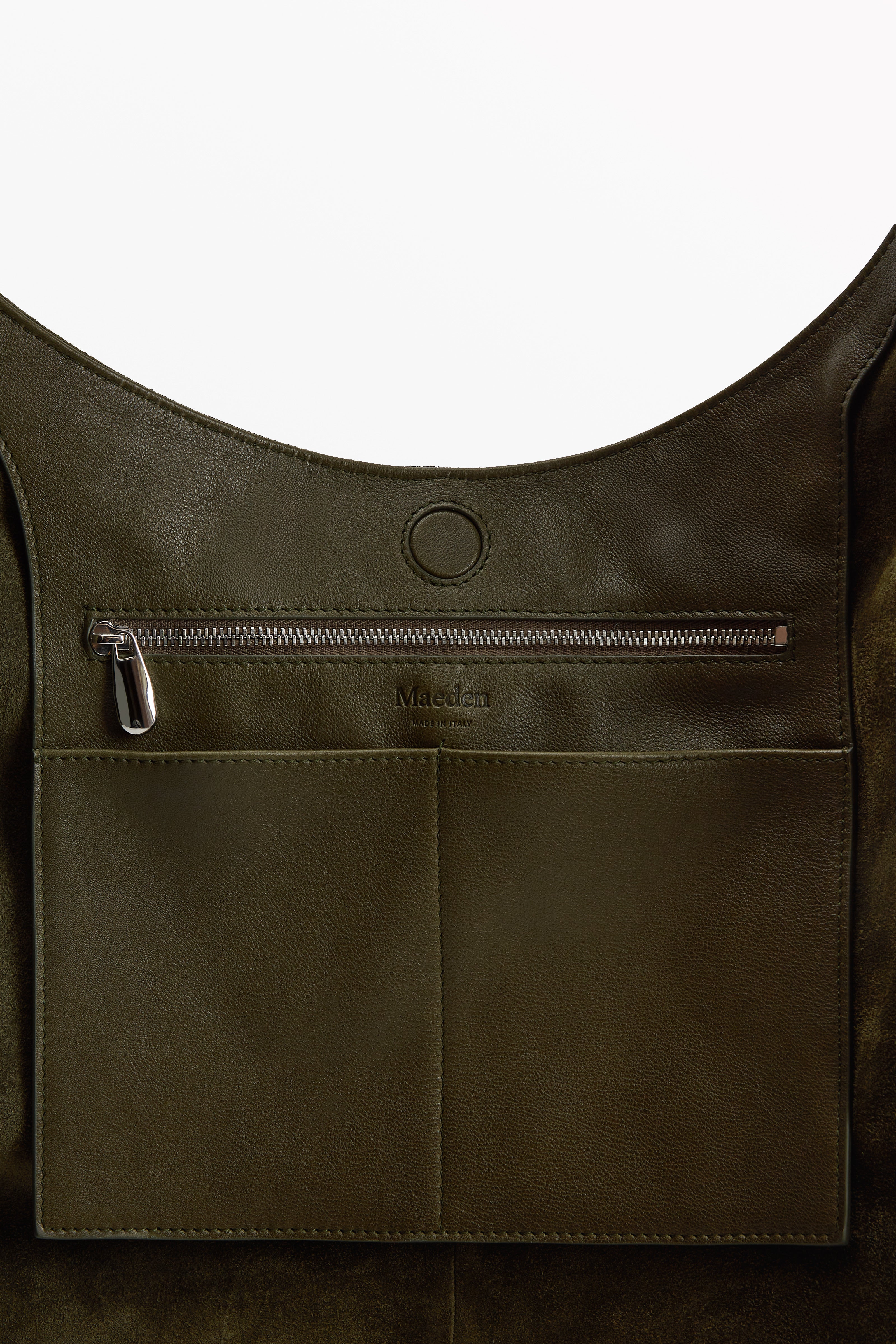 Market Tote Suede Kelp, interior view