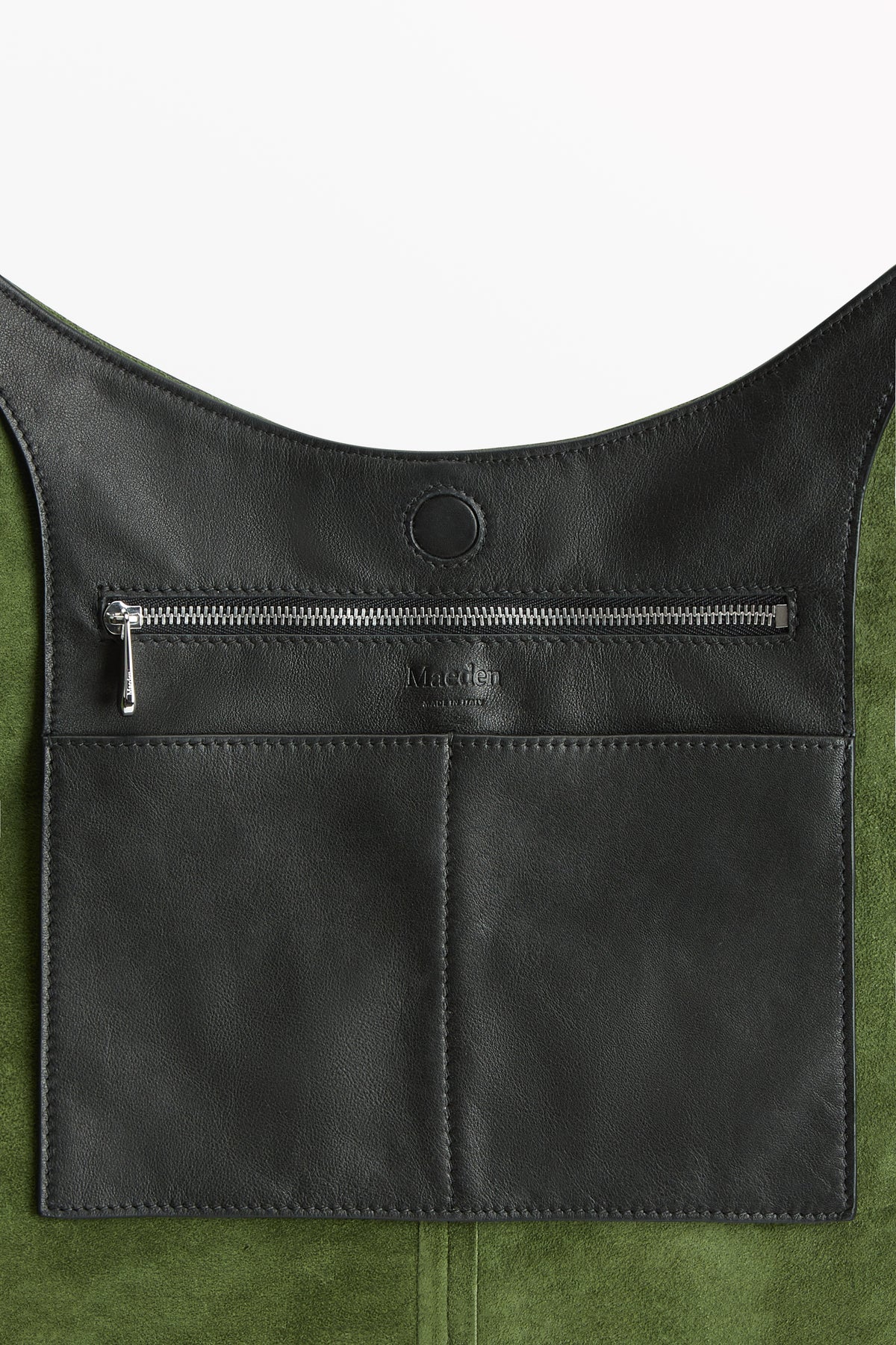 Market Tote Suede Matcha, interior view