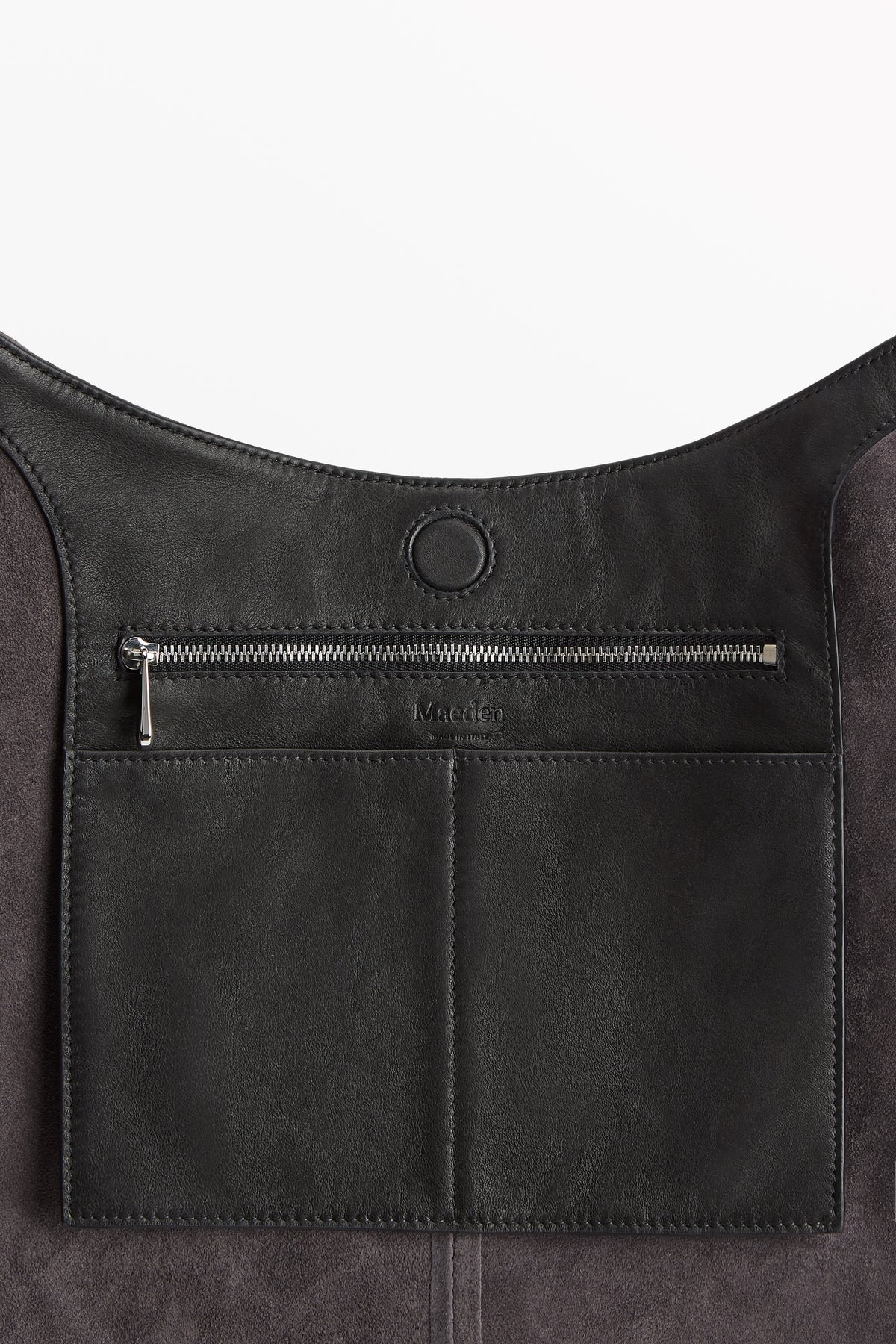 Market Tote Suede Slate, interior view