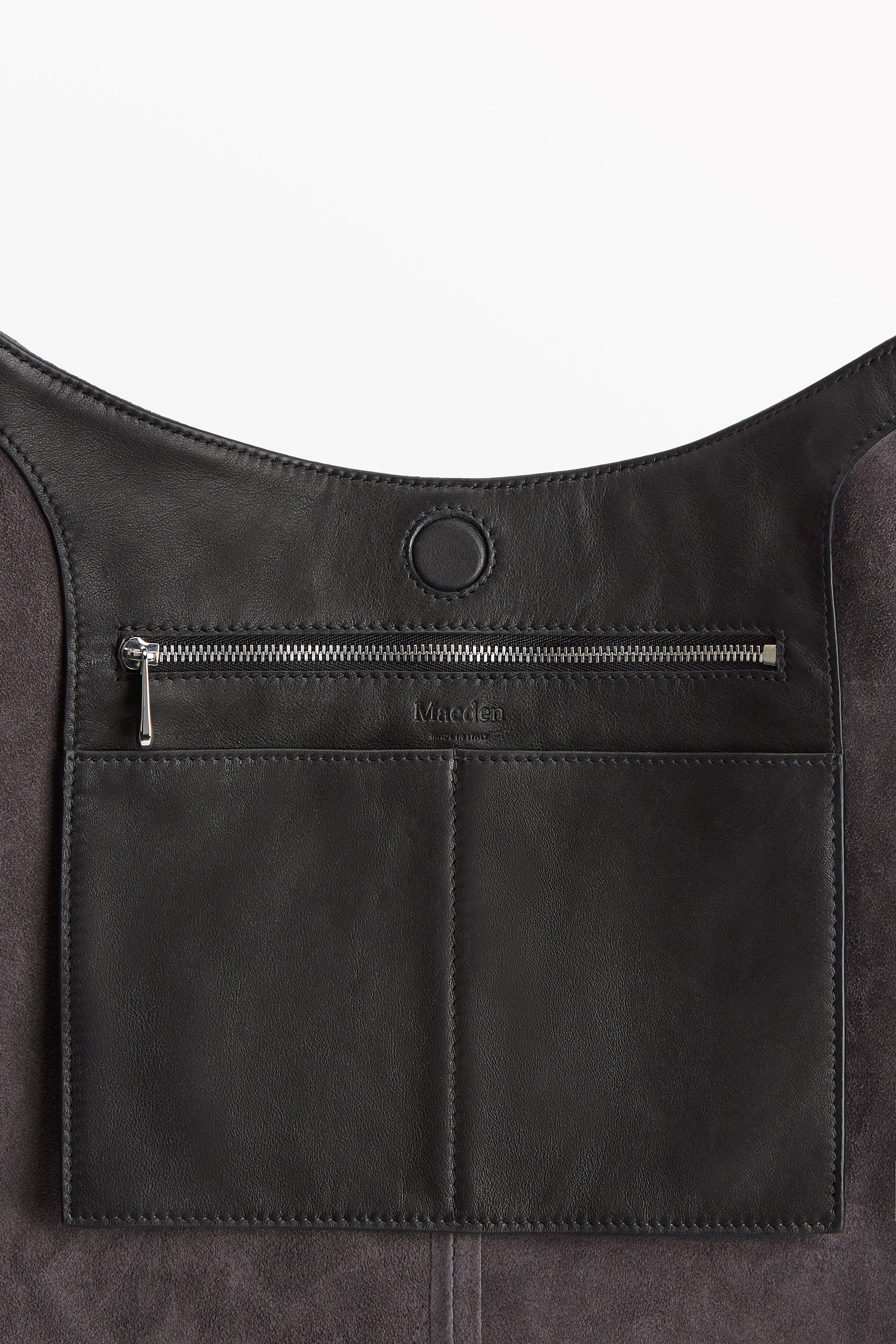 Market Tote Suede Slate, interior view