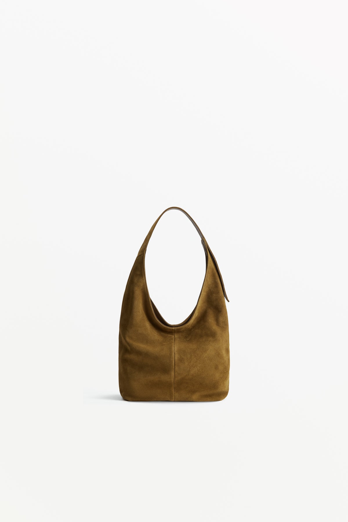 Monday Suede Coyote, worn on the shoulder